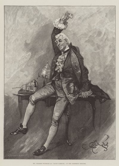 Mr Charles Wyndham come David Garrick, al Criterion Theatre da Bernard Partridge